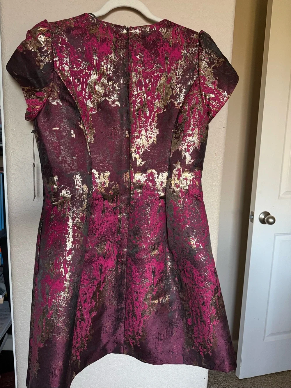 NWT Vince Camuto Metallic Jacquard Fit & Flare Dress